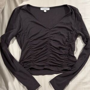 Black Ruched Women's Blouse